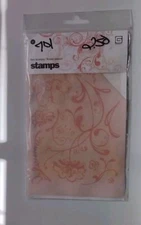 Basic Grey Two Scoops Flower Swash Acrylic Stamps - Vintage and Rare - 4.75" x 8