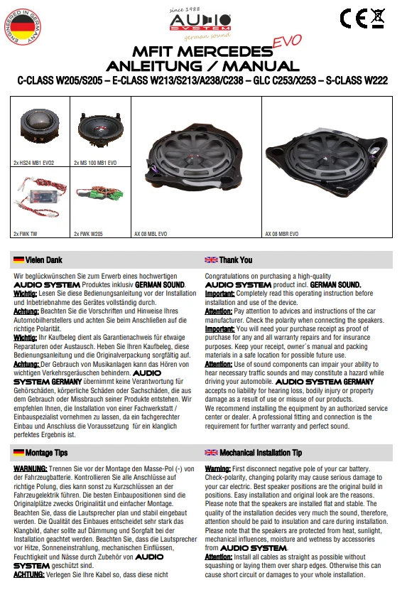 Auto Lautsprecher Mercedes AUDIO SYSTEM MFIT 300 Watt 3-Wege  GLC X253 C253 - Bild 3 von 4