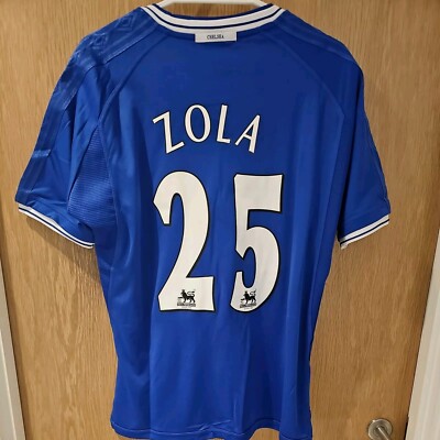 VINTAGE CHELSEA 1999/00 Home Shirt ZOLA 25 Size M