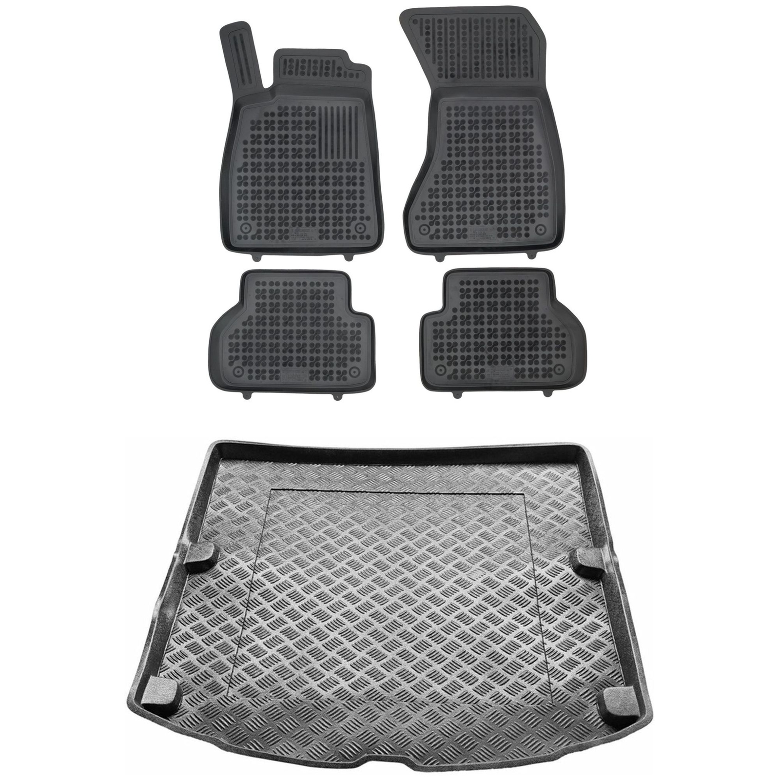 Tapis de coffre PE et tapis de sol noirs pour Audi A5 II