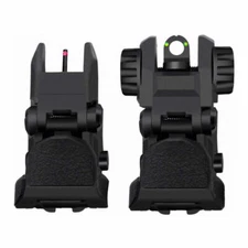 Flip-up Front&Rear Sights Polymer Fiber Optics Iron Rifle Airsoft Scope