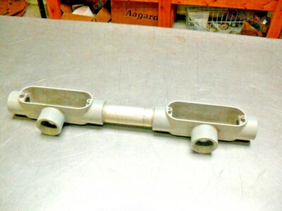 qty 2 - Red Dot 1'' Tee Style Aluminum Conduit Body & 5'' Alum. pipe, New