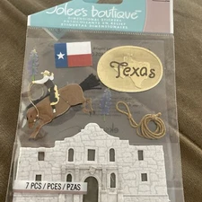 Jolee's Boutique Dimensional Stickers TEXAS Flag Horse Rope The Alamo NIP