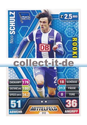 Match Attax Extra 14/15 - 512 - Nico SCHULZ- Rookie