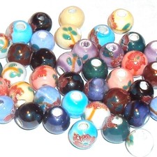 CPC119 Assorted Mixed Color 5mm Round Handmade Porcelain Beads 38pc