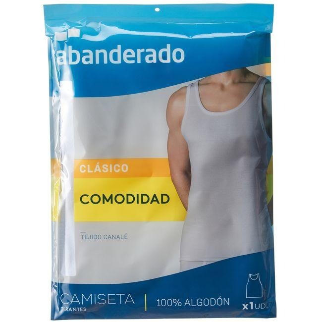 Camiseta Tirantes Hombre ABANDERADO blanca Talla M(48)