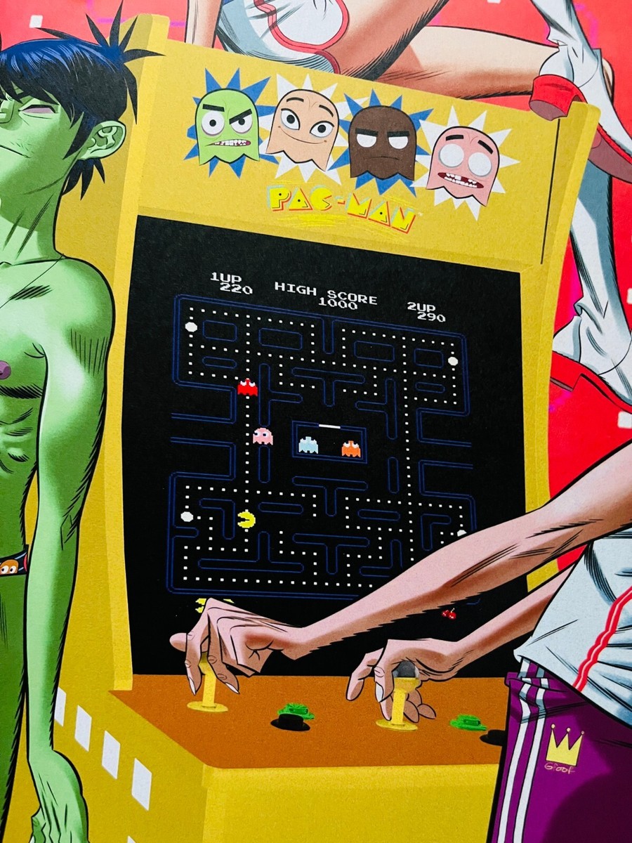 Gorillaz x Pac-Man Song Machine A2 Numbered Print #5 by Jamie