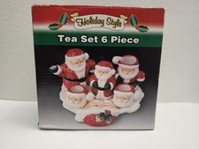 Vintage Santa Mini tea Set 6 Pieces Christmas Xmas Holidays