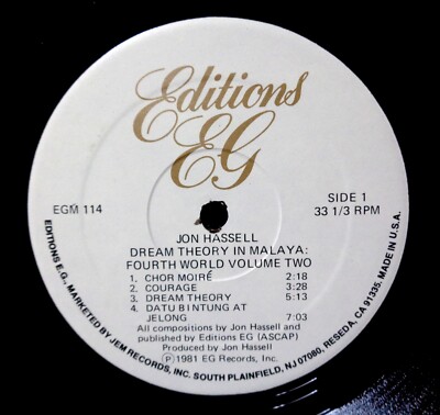 Jon Hassell Dream Theory in Malaya Fourth World Volume Two 1981