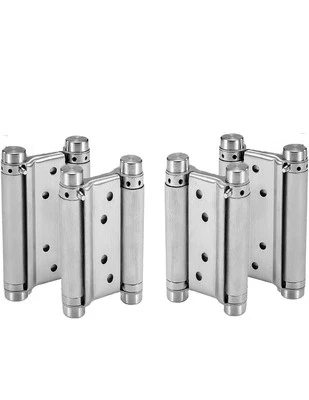 2 Pairs Of 5&rdquo; Heavy Duty Stainless Steel Door Swing Self Closing Double Action  - Image 1 of 4