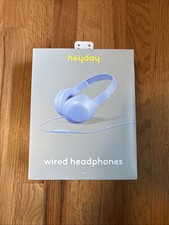 New heyday Wired On-Ear Headphones w/Mic  Pearl Blue  3.5mm Jack Open Box