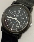 Vtg 1993 TIMEX MacGyver Camper Quartz Mens 34mm Military Field Watch Black Green