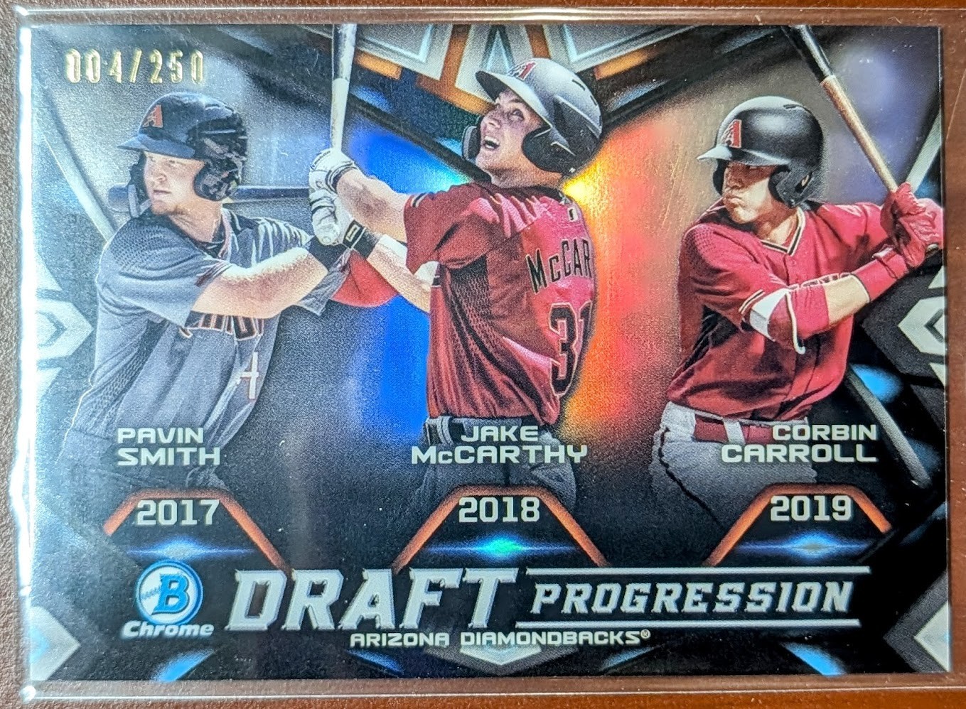 2019 Bowman Draft Chrome Pavin Smith Corbin Carroll Jake McCarthy Refractor /250