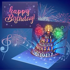 Birthday Cards Fireworks Pop Up Cake Light and Music Happy Birthday Gifts Dec...