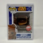 FUNKO POP STAR WARS WICKET #26 FLOCKED FUGITIVE TOYS EXCLUSIVE + PROTECTOR