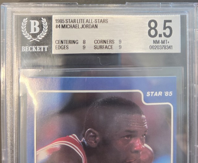 1985 Star Lite All-Stars Michael Jordan RC BGS 8.5 NEW LABEL PSA 3 Sub 9 grades!