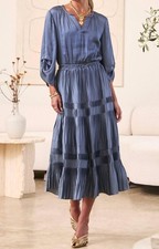 Current Air Pleated Midi Dress Size M