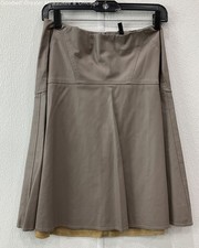 NWT BCBGMAXAZRIA Women's A-Line Skirt Flat Front Back Zip Cinder Camber Size S