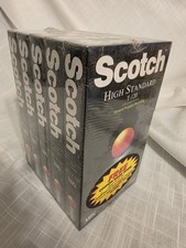 New Sealed Lot of 5-SCOTCH T-120 High Standard VHS Blank Recording Tapes