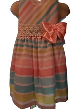 Bonnie Jean Little Girls Dress Size 4 MSRP 55 Stripes Galore Multi Brand New