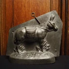 Antique two par chocolate mold of a Donkey with Basket by Sommet France 8.8" H
