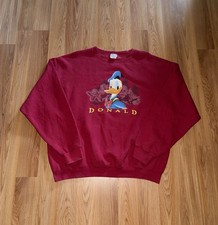 Vintage 90s DISNEY STORE Donald Duck Sweatshirt 2XL Crewneck Sweater USA