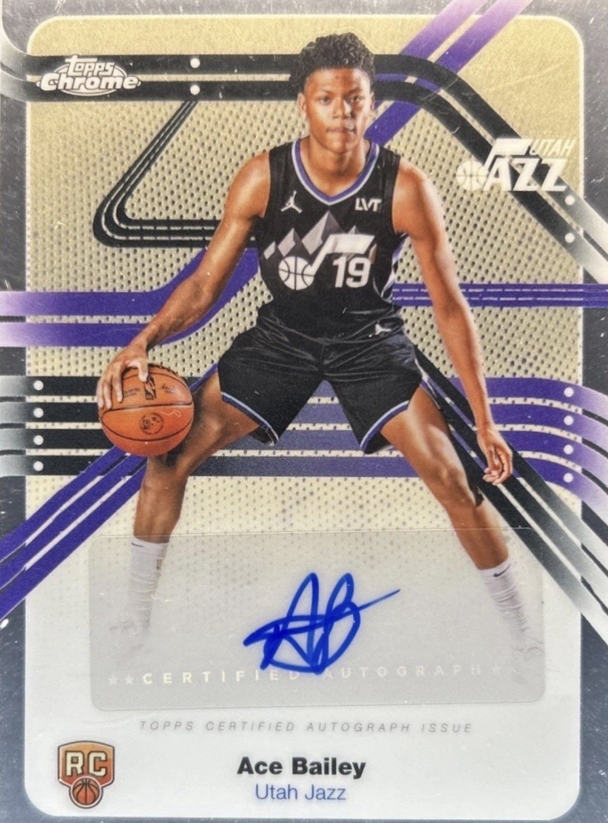 2025-26 Topps Chrome Ace Bailey Next Stop Signature RC Rookie Auto #NS-AB Jazz
