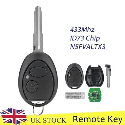 433Mhz Remote Key Fob For Land Rover Discovery 2 TD4 TD5 1998 - 2004 N5FVALTX3