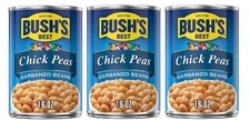 Bush's Best Chick Peas Garbanzo Beans 3 Can Pack