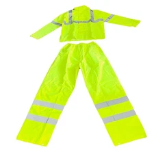 PIP RAIN SUIT REFLECTIVE STRIPES WATERPROOF W/ HOOD 353-100 ANSI/ ISEA 107-2020