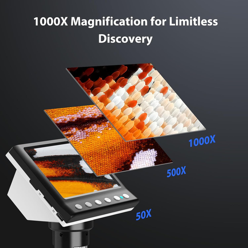 4.3'' IPS Coin Microscope, 1000X Magnification Digital Microscope for Adults,Coi - 第 3/12 張圖片