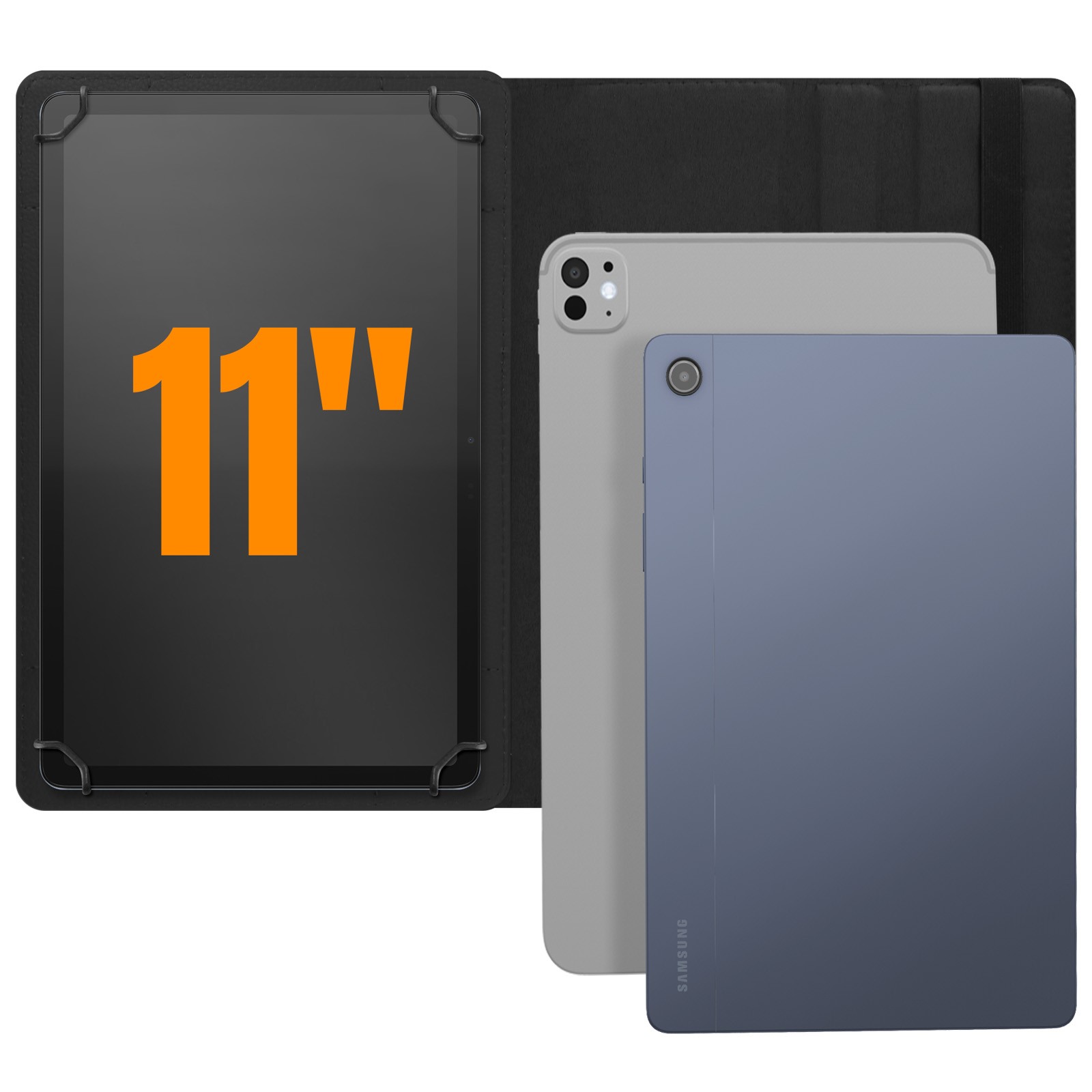 Housse tablette 11 pouces rotative noire idéale pour travailler en train