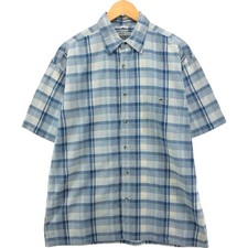 Vintage THE LOST CITY Check Pattern Short Sleeve Linen Shirt Box Shirt Men's...