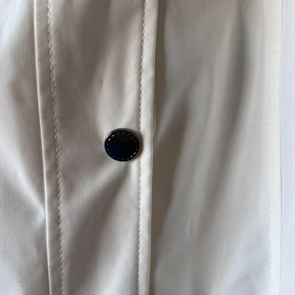 Coldwater Creek Mujeres Marfil Capucha Largo Chaleco Chaqueta Pequeño Grande Repelente al Agua Foto 4 de 4