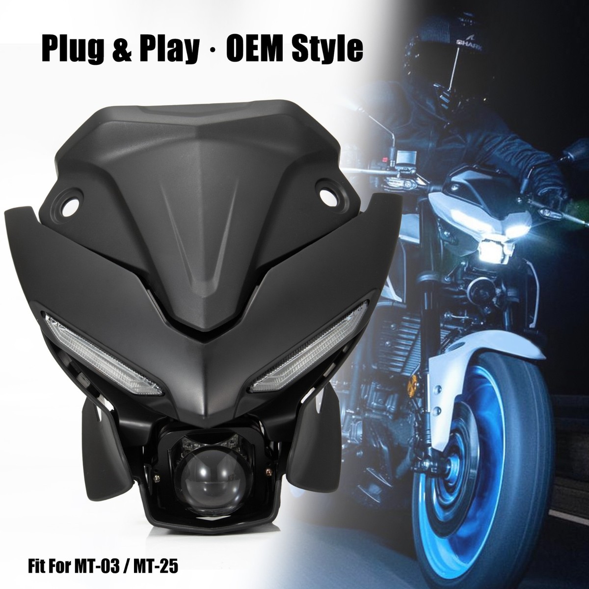 Fit For Yamaha MT-03 MT-25 2020-2025 LED Headlight Assembly