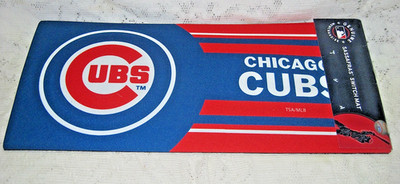 CHICAGO CUBS BLUE SASSAFRAS INSERT OR STEP MAT EASY CLEAN NO SKID 10x22  MLB