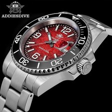 41MM ADDIESDIVE Quartz Men's Watch Diver 200M Waterproof Luminous Stainless NEW