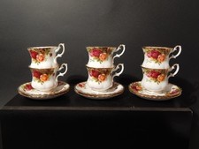 PREZIOSA PORCELLANA ROYAL ALBERT VINTAGE SET 6 TAZZE CAFFE' OLD COUNTRY ROSES
