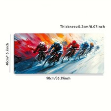 1pc Large-sized Esports Gaming Mouse Pad Featuring a Multi-person Cycling and