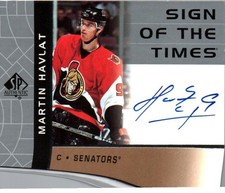 2002-03 SP Authentic #MH Martin Havlat Sign of the Times