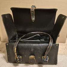Vintage CH Ellis Doctors Bag Medical w/ Tag and Instruments Dark Leather