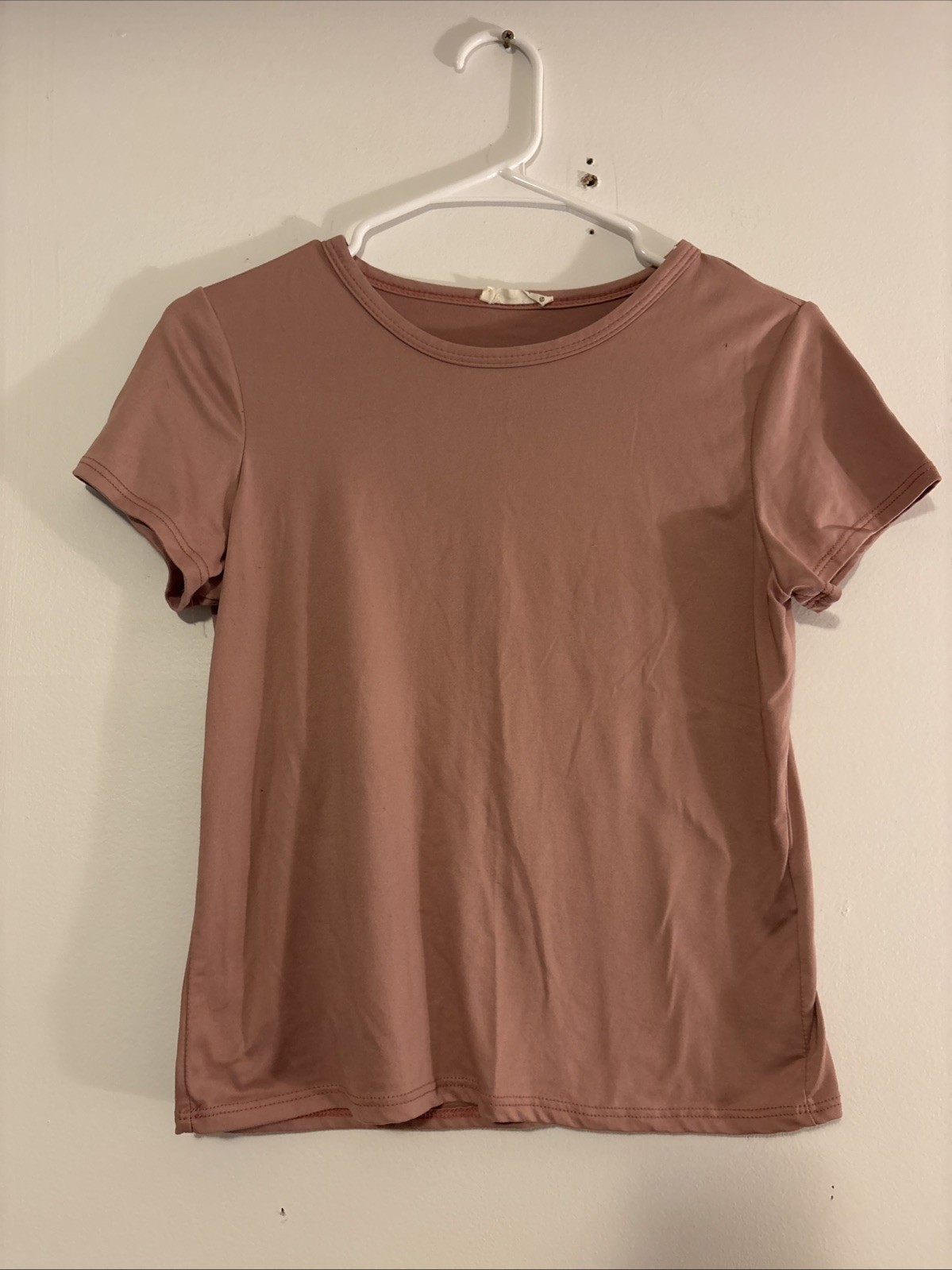 Women's Short Sleeve Pink T-Shirt Casual Basic Top Size Medium