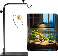 Reptile Heat Lamp Stand Adjustable 18"-32": Light Holder Fixture with Heavy Base