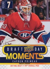 2021-22 Upper Deck NHL Draft Moments DDM17 Cayden Primeau