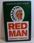Red Man Chewing Tobacco Tin Sign 12x8 Vintage Style Bar Wall Decor