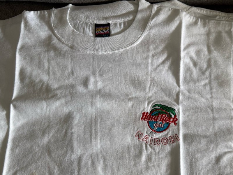 Hard Rock Cafe Nairobi Men's White Crew Neck Short Sleeve Cotton Knit Logo Tee