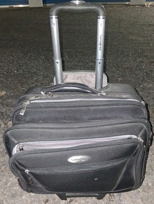 Samsonite Suitcase Bag Black Travel Rolling Retractable Handle Wheel
