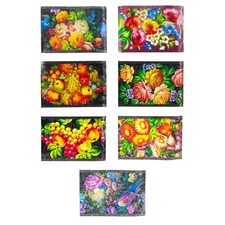 7 Floral  Fruit Black Ukrainian Easter Egg Decorating Wraps Heat Shrink Sleeves