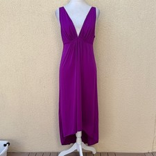 Natori Aphrodite Slip Dress magenta fuchsia purple high low