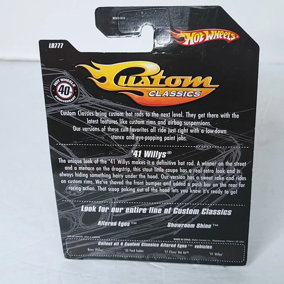 Hot Wheels Custom Classics 41 Willys Gasser Green Altered Egos 2007 New - Image 4 of 4